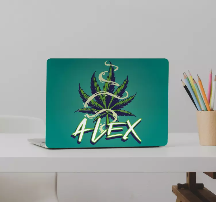 Vinilo para portátiles Graffiti de ilustración de cannabis - TenVinilo