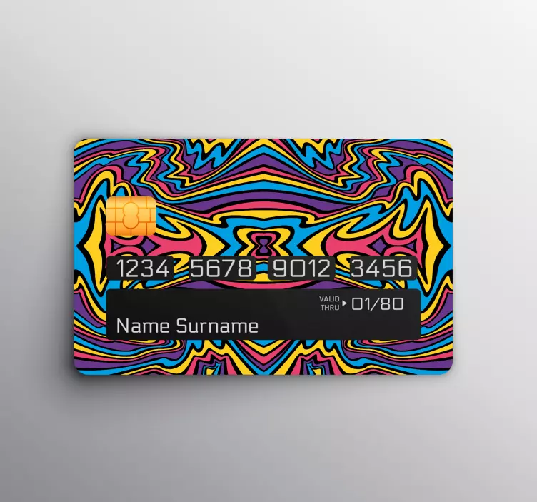 Vinilo tarjeta de crédito Colores vivos líneas maravillosas - TenVinilo