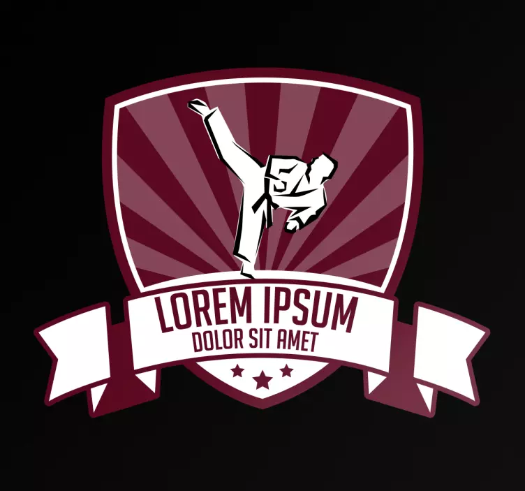 Pegatina personalizable escuela karate - TenVinilo