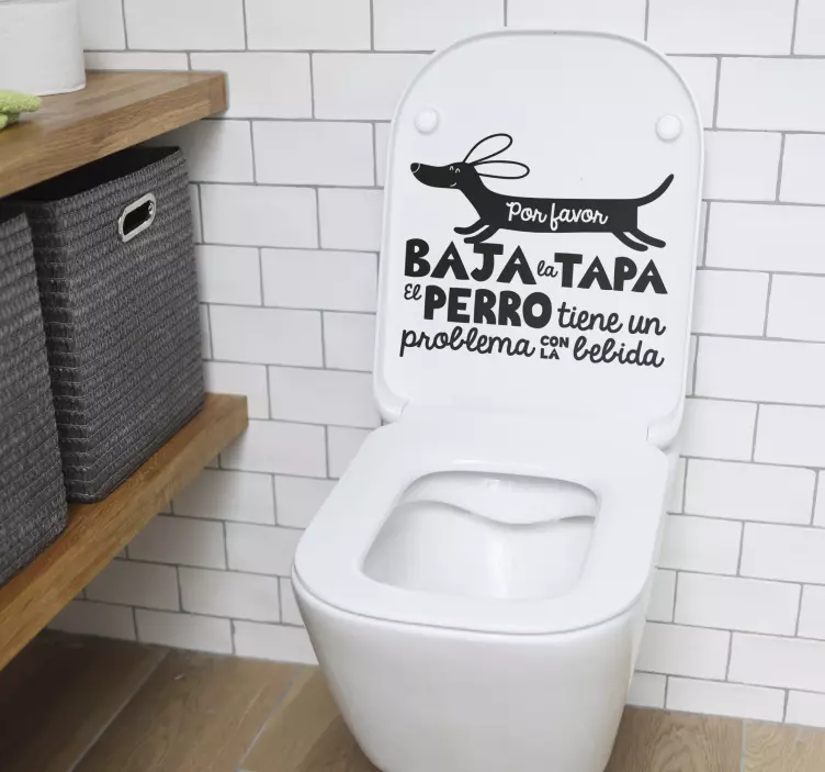 Vinilo mascota "Baja la tapa del perro" - TenVinilo