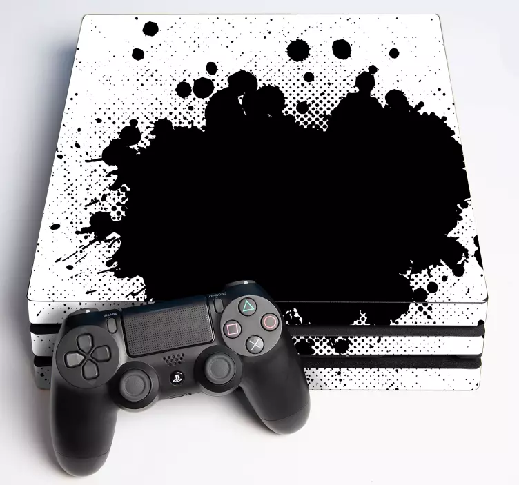 Vinilo PS4 salpicadura pintura negra - TenVinilo