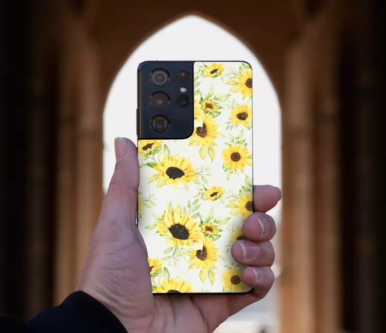 Pegatina Samsung motivo de girasol - TenVinilo