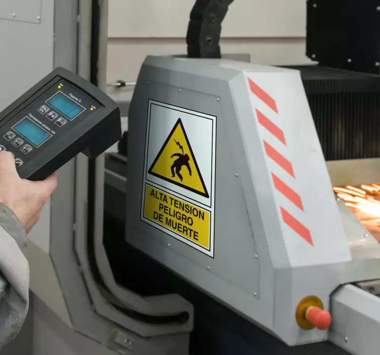 Pegatina señalización seguridad alto voltaje - TenVinilo