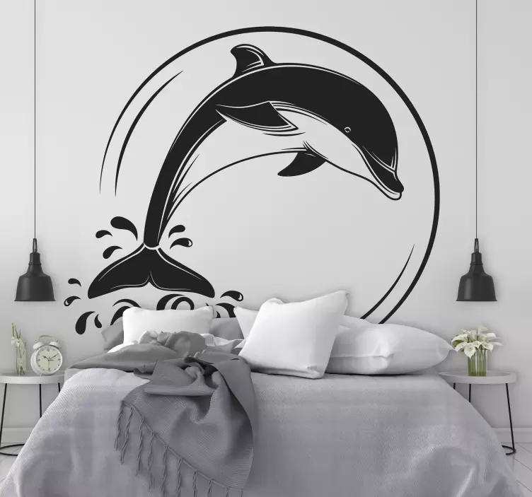 Vinilo animales baño de delfines - TenVinilo