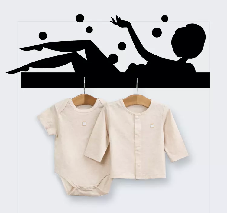 Perchero adhesivo escena relajante en la bañera - TenVinilo