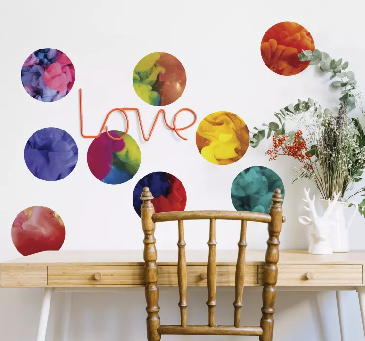 Set de pegatinas humo de colores - TenVinilo