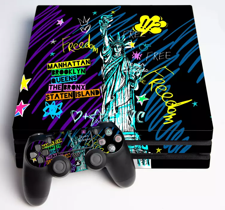 Skin ps4 diseño ciudad de la libertad - TenVinilo