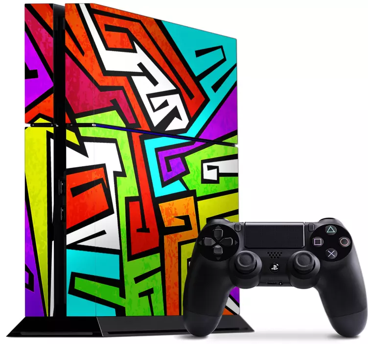 Vinilo PS4 graffiti clásico colorido - TenVinilo
