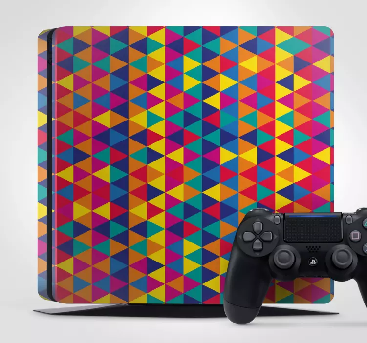 Skin PS4 patrón de triángulos coloridos - TenVinilo