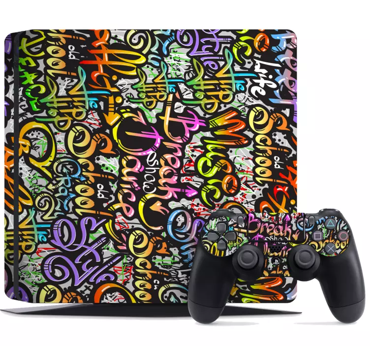 Skin PS4 textos de graffiti - TenVinilo