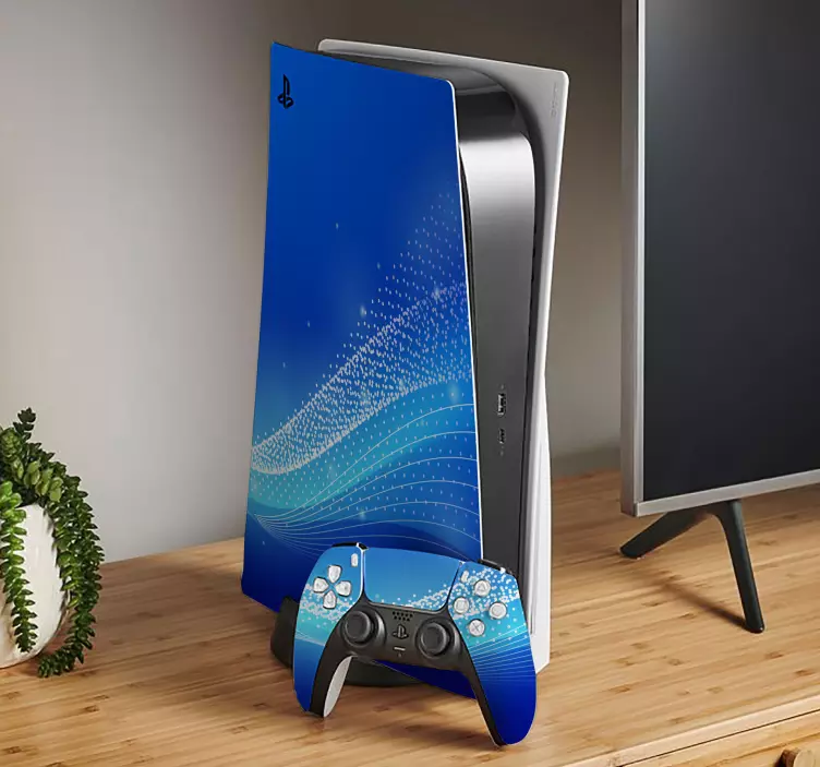 Skin ps5 motivos de olas azules - TenVinilo