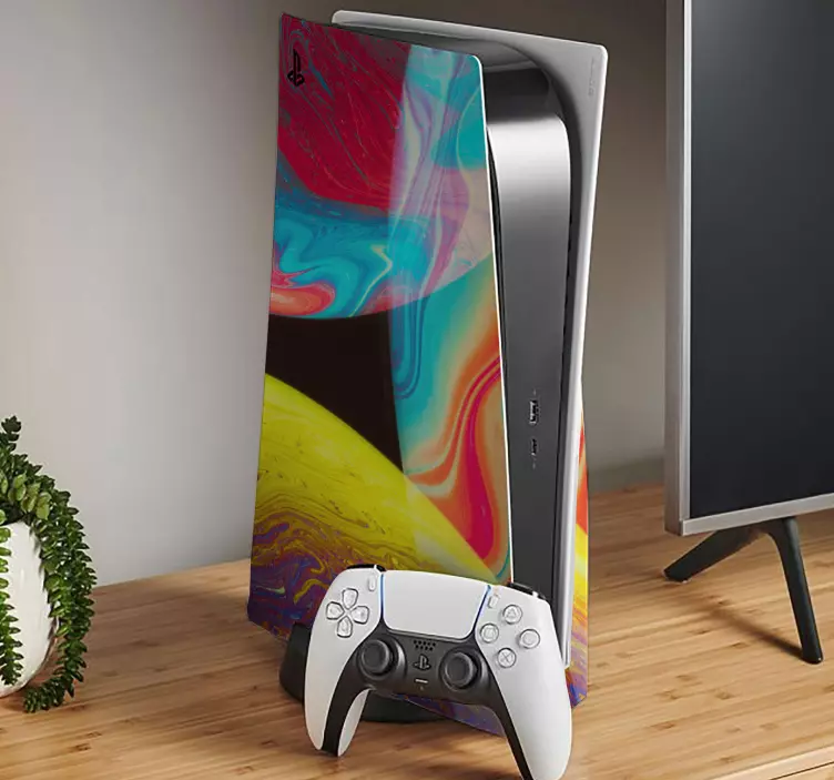 Skin ps5 patrones cósmicos vibrantes - TenVinilo