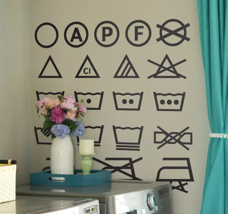 Sticker adhesivo iconos lavadora - TenVinilo