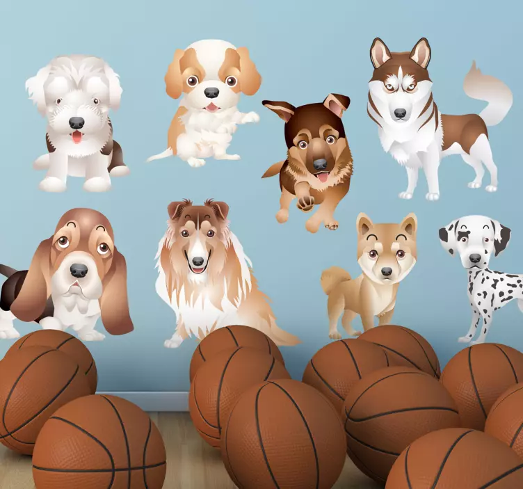 Sticker cachorros de perro dos - TenVinilo