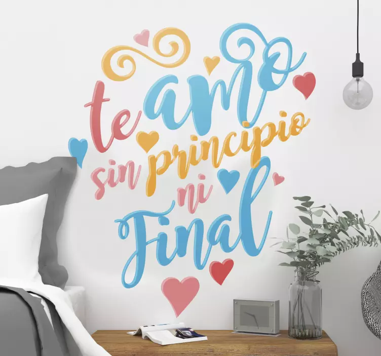 Sticker de amor te amo sin principio ni final - TenVinilo