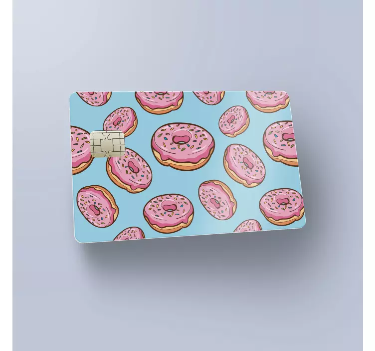 Pegatina para tarjeta de crédito de donuts rosas - TenVinilo