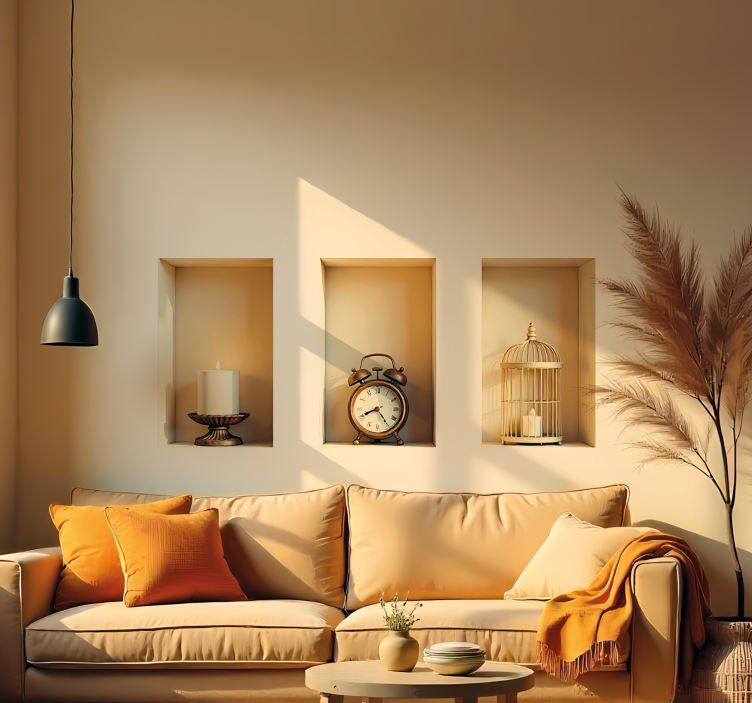 Vinilo 3D elementos vintage en un marco - TenVinilo