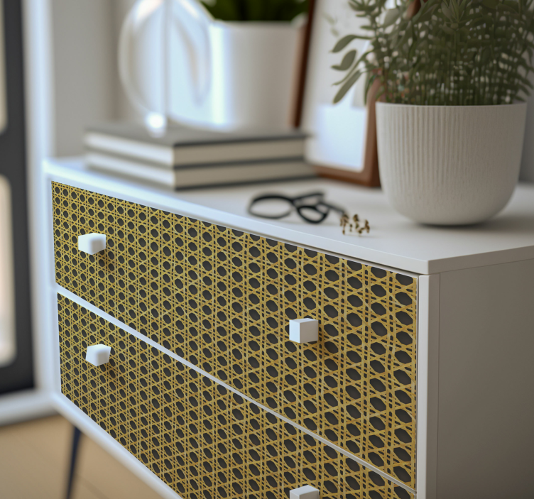 Vinilo para mueble agujeros de mimbre - TenVinilo