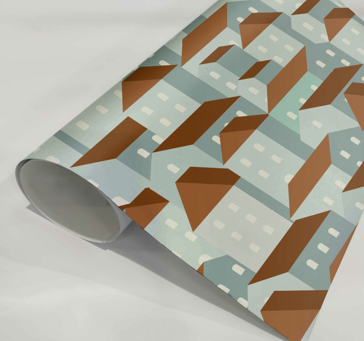 Vinilo para mueble ilustración de un puebloIlustración de una ald - TenVinilo