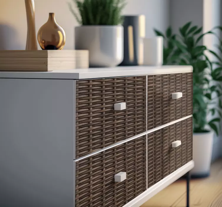Vinilo para mueble ratán tejido - TenVinilo