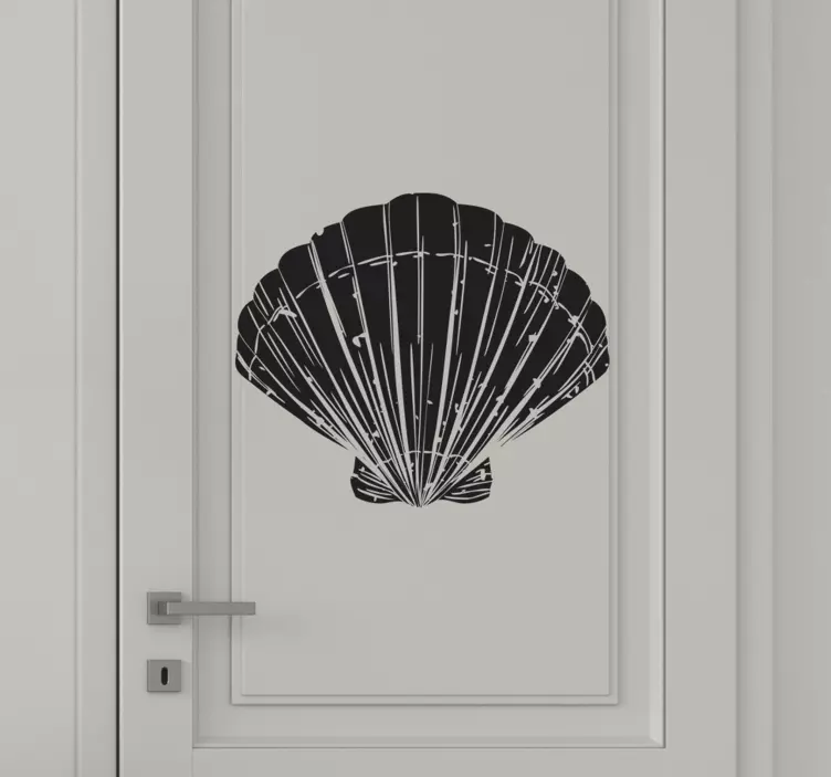 Vinilo para puerta baño concha del mar - TenVinilo