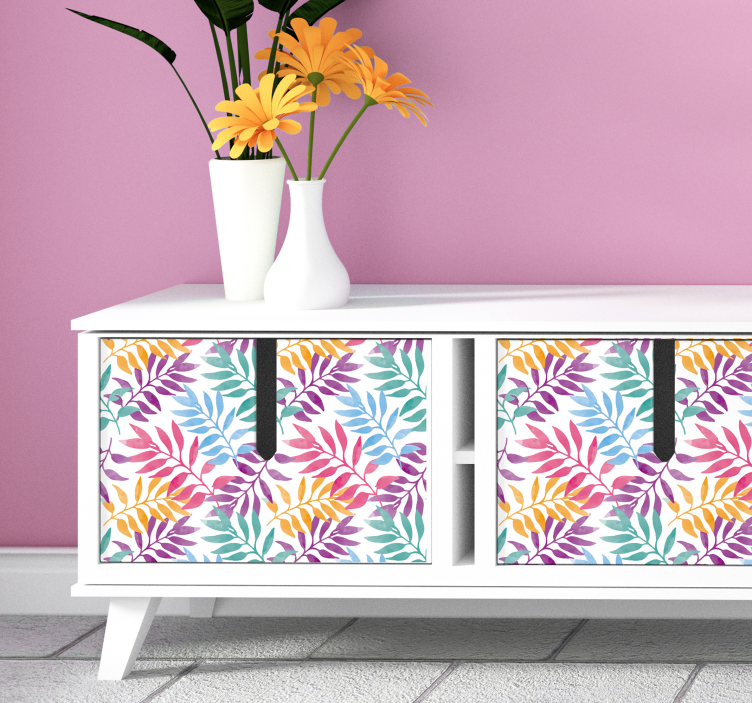 Vinilo para muebles de plantas coloridas - TenVinilo