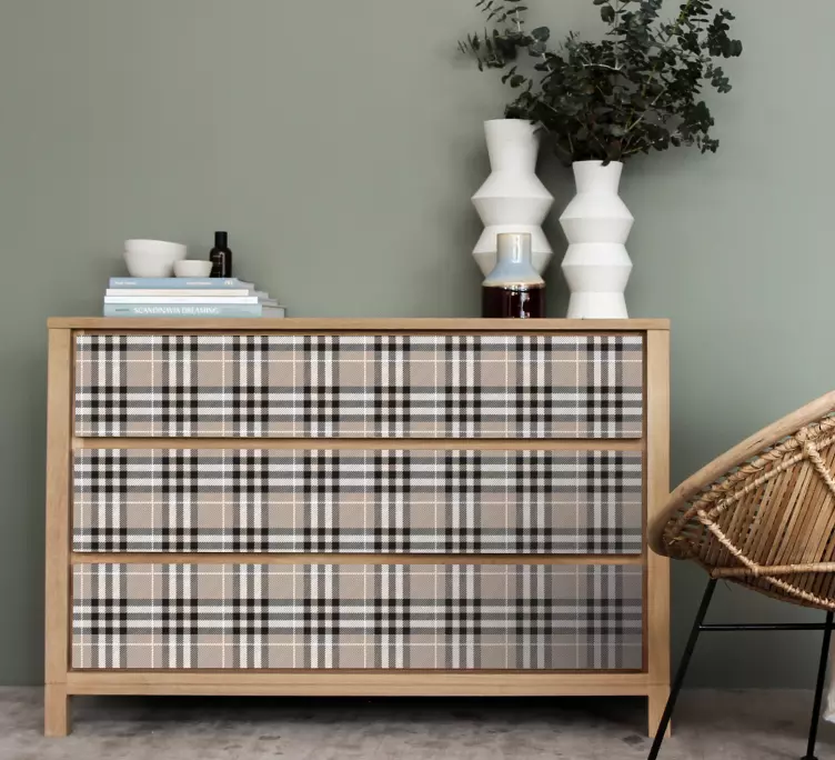 Vinilo para mueble superposición de patrón de cuadros - TenVinilo