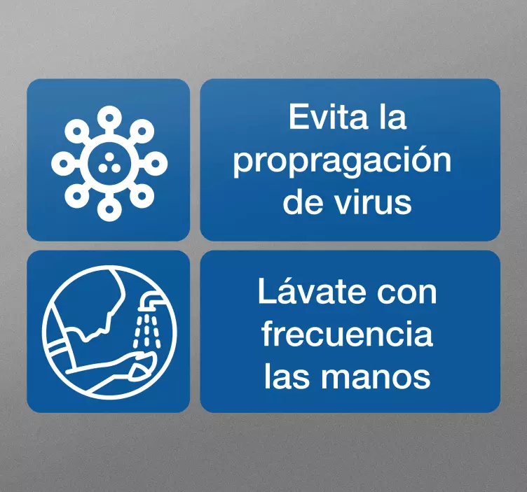 Pegatina advertencia Covid-19 lavado de mano - TenVinilo