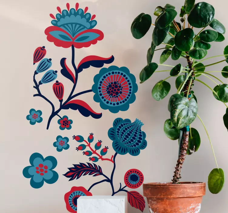 Vinilo arreglo floral multicolor - TenVinilo