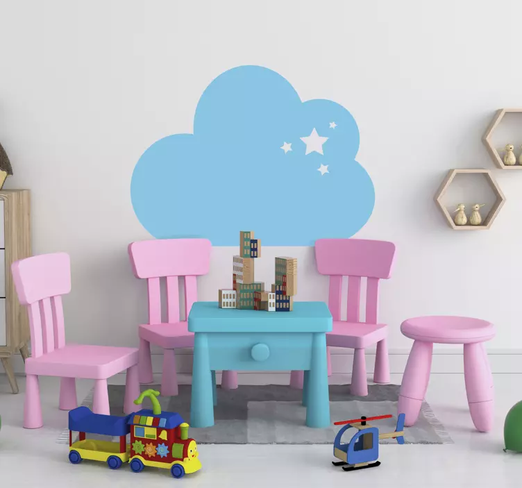 Vinilo cabecero nube estrellas - TenVinilo