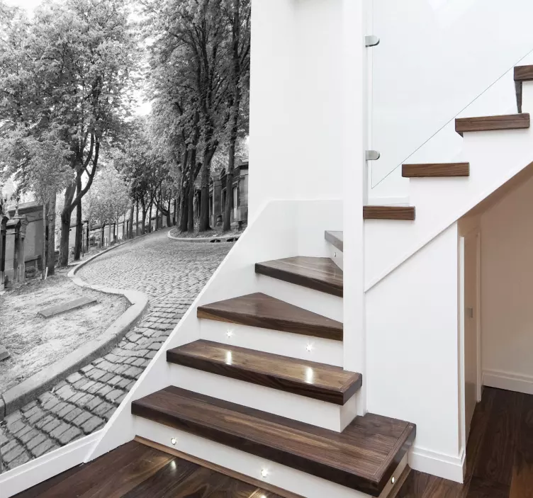 Vinilo camino blanco y negro - TenVinilo