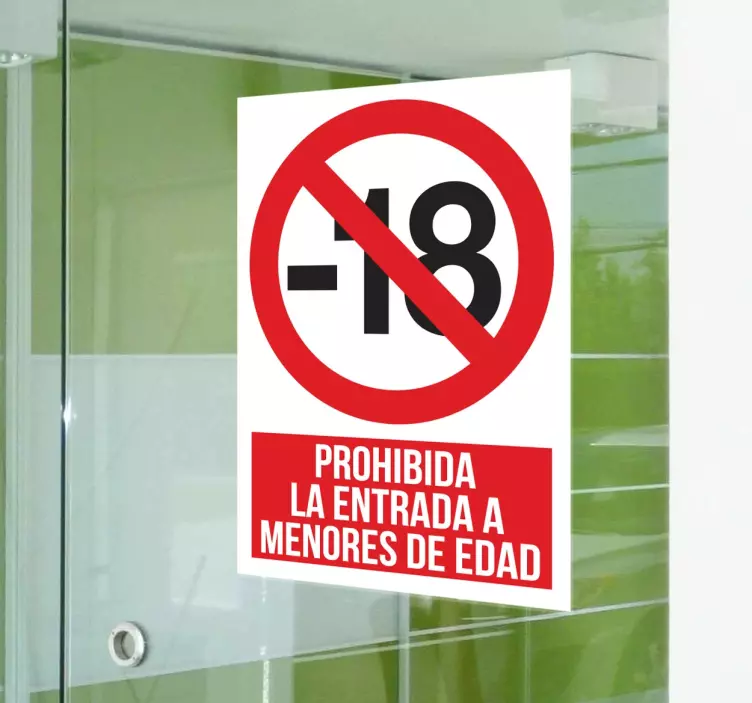 Vinilo cartel prohibida entrada menores - TenVinilo