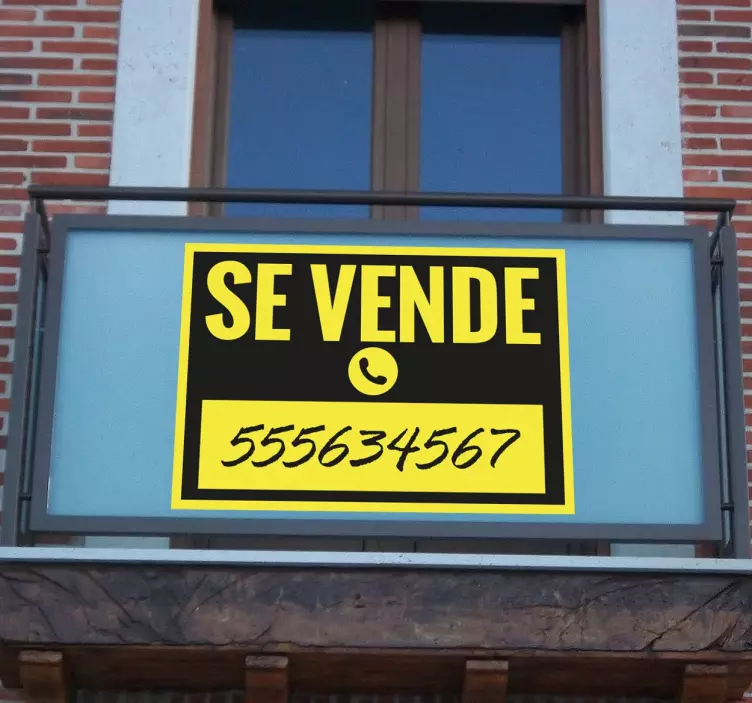 Vinilo cartel se vende amarillo y negro - TenVinilo