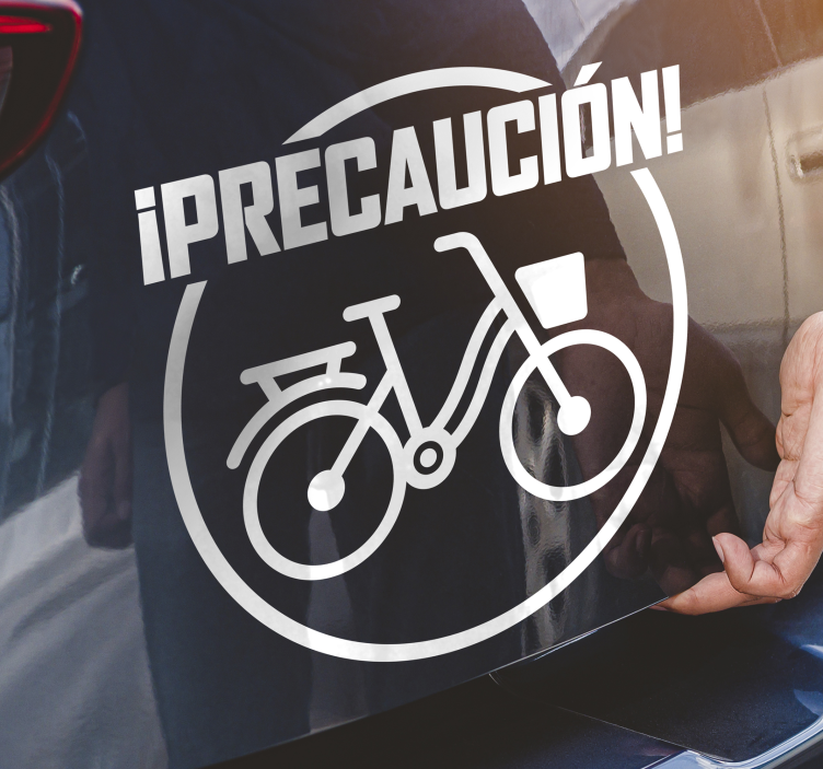 Vinilo coche precaución de ciclismo - TenVinilo