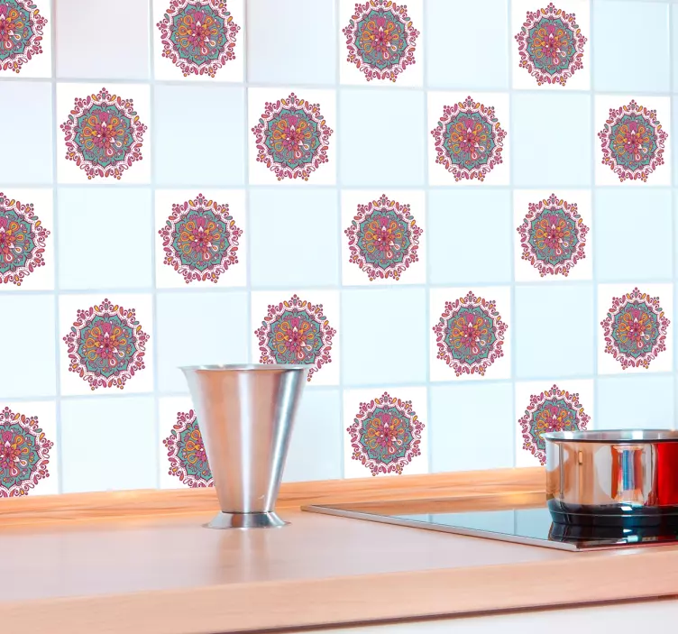 Vinilo cocina azulejo mandala - TenVinilo