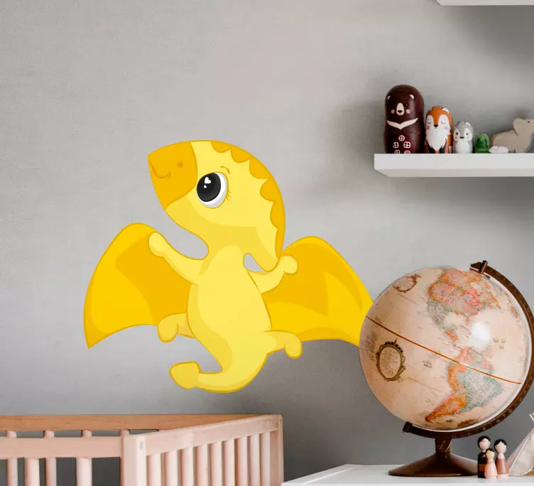 Vinilo Lindo dinosaurio amarillo - TenVinilo