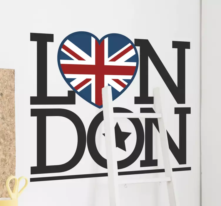 Vinilo Londres corazón con bandera británica - TenVinilo