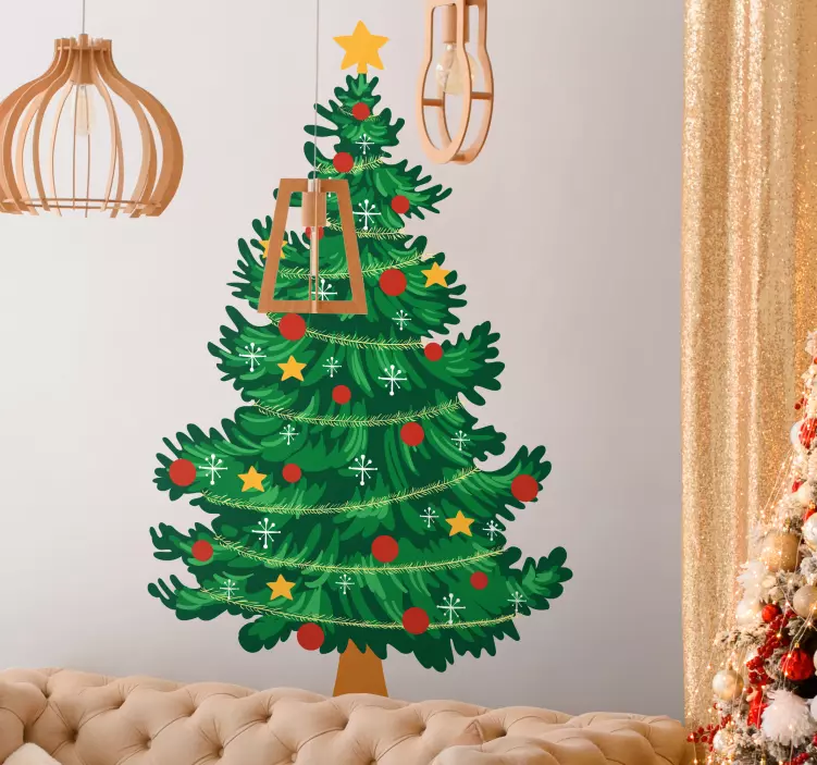 Pegatinas de navidad árbol de navidad realista hazlo tu mismo - TenVinilo