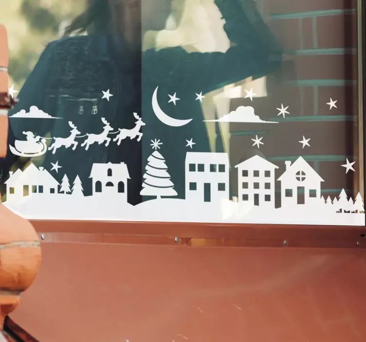 Pegatinas de navidad Escena navideña - TenVinilo