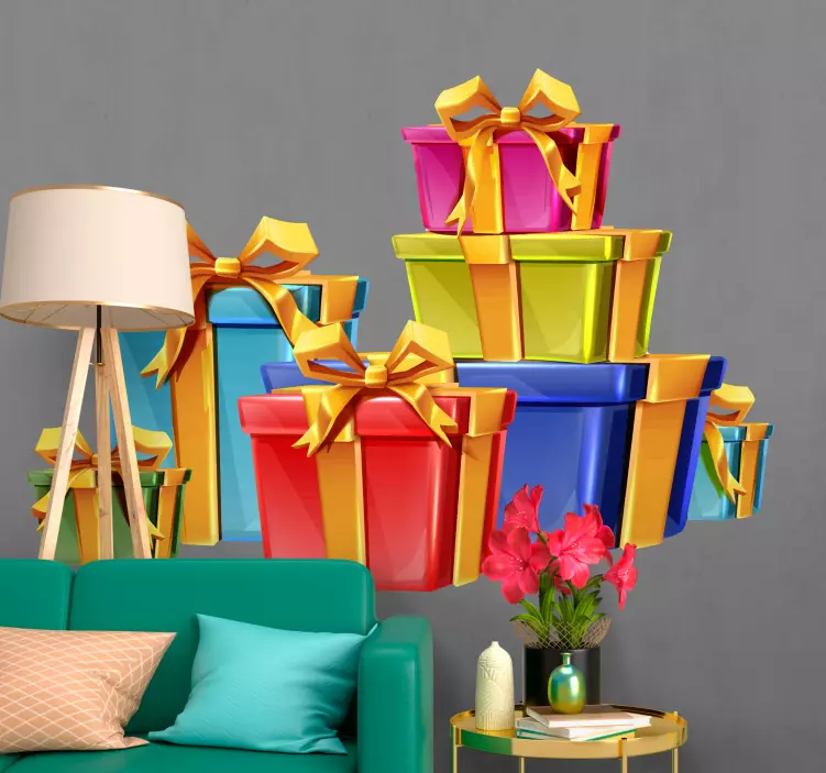 Pegatinas de navidad Regalos de navidad realistas - TenVinilo