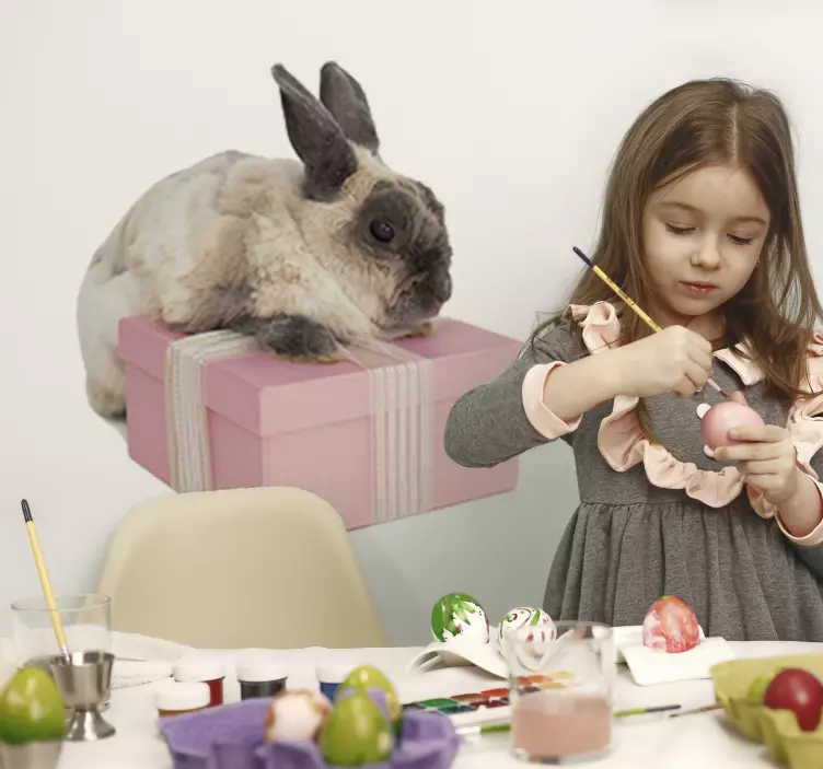 Vinilo animal de granja conejo con regalo - TenVinilo