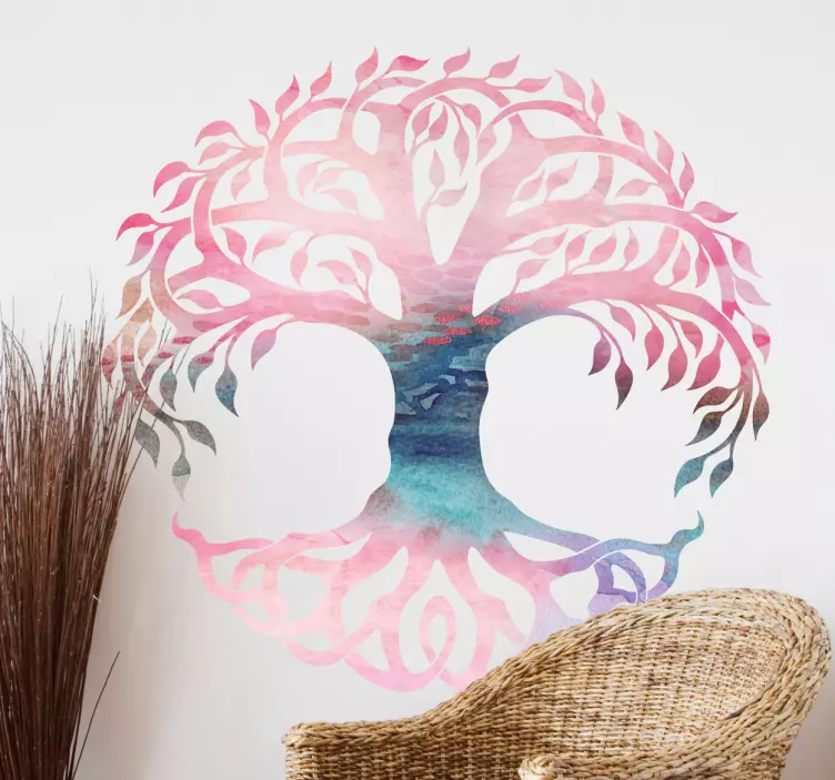 Vinilo decorativo árbol símbolos celtas - TenVinilo