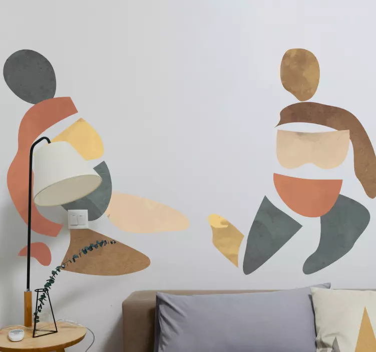 Vinilo arte Figuras abstractas matiz otoñal - TenVinilo