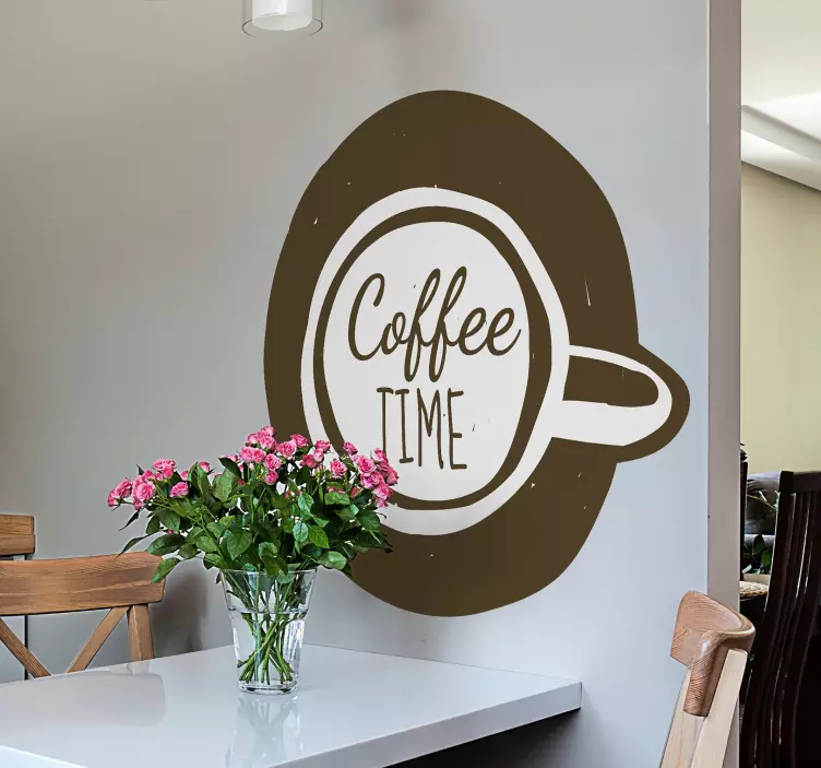 Vinilo cafetería coffee time - TenVinilo