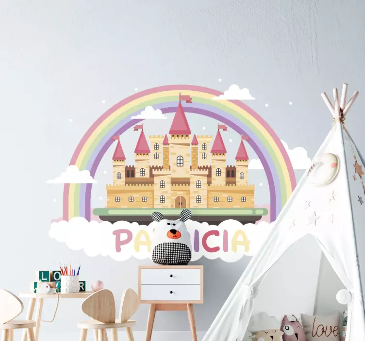 Vinilo cartoon Castillo de fantasía personalizado - TenVinilo