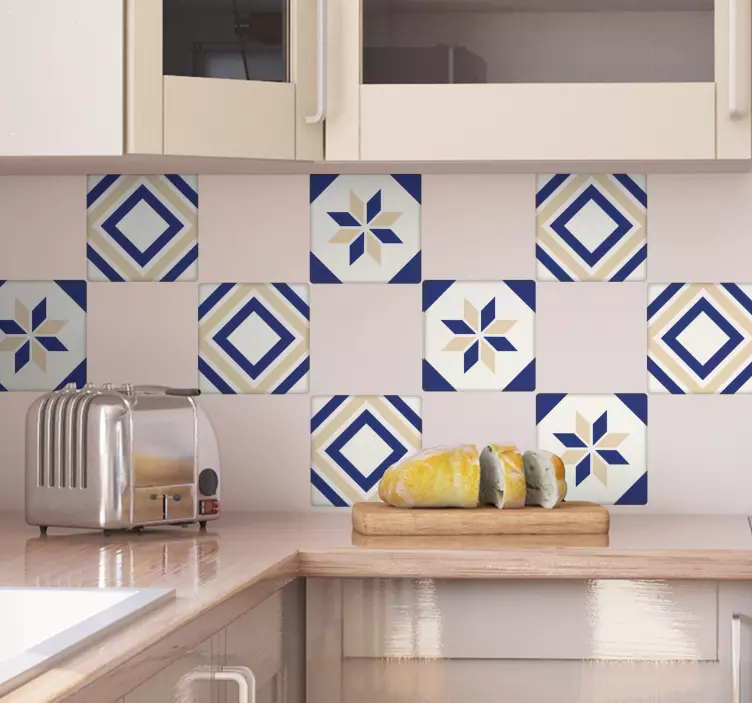 vinilo decorativo cerámica forma cruz - TenVinilo