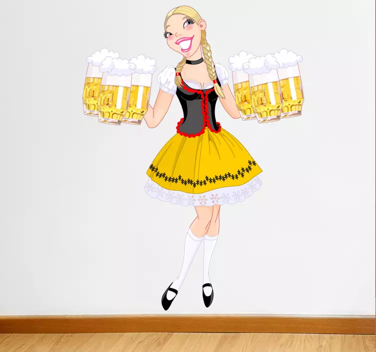 Vinilo decorativo chica oktoberfest - TenVinilo