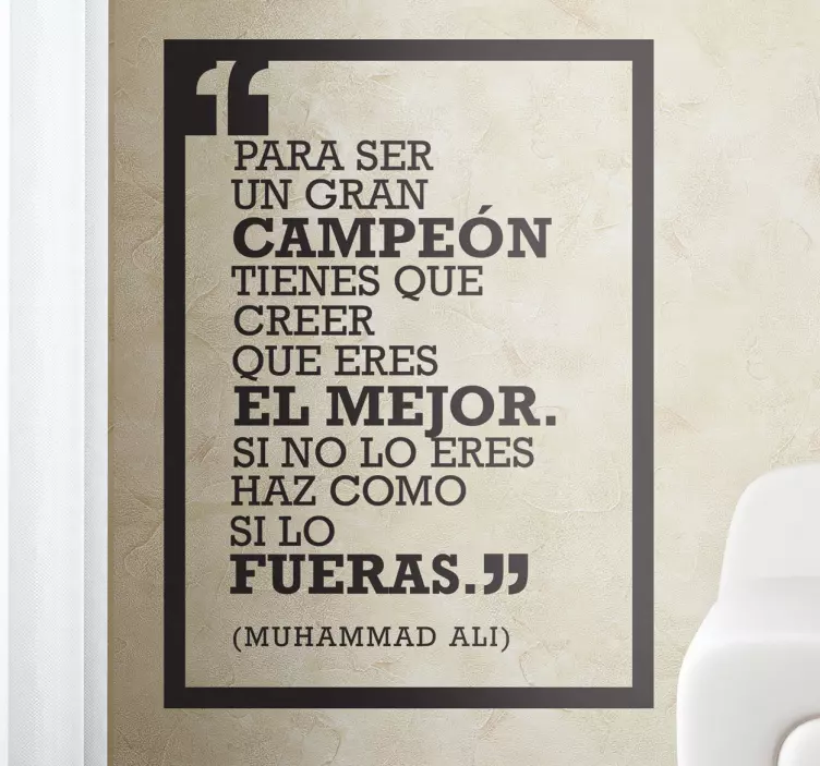 Vinilo decorativo cita Muhammad Ali - TenVinilo
