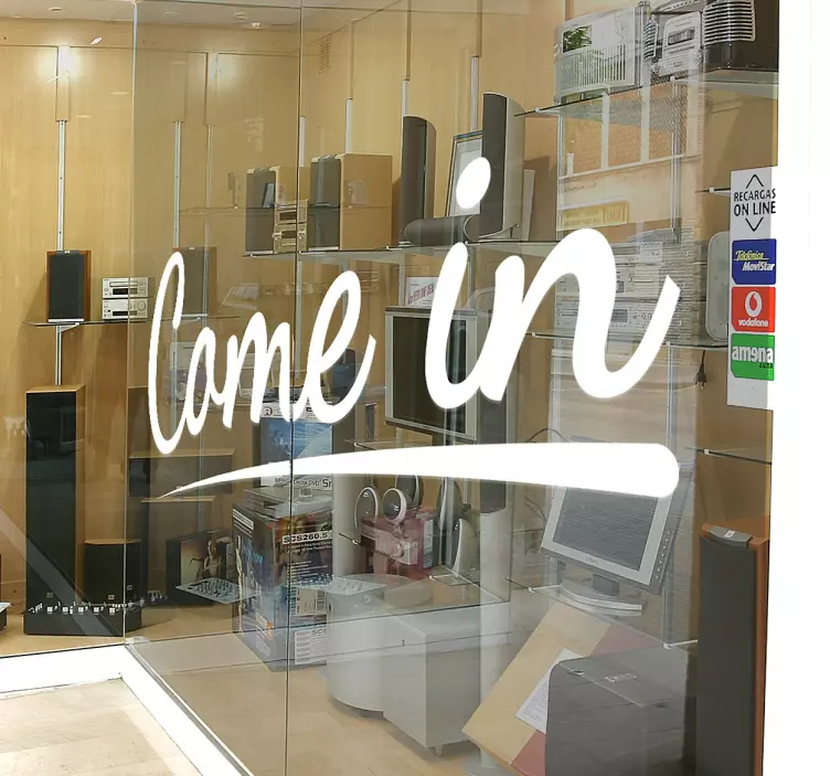 Vinilo decorativo come in - TenVinilo