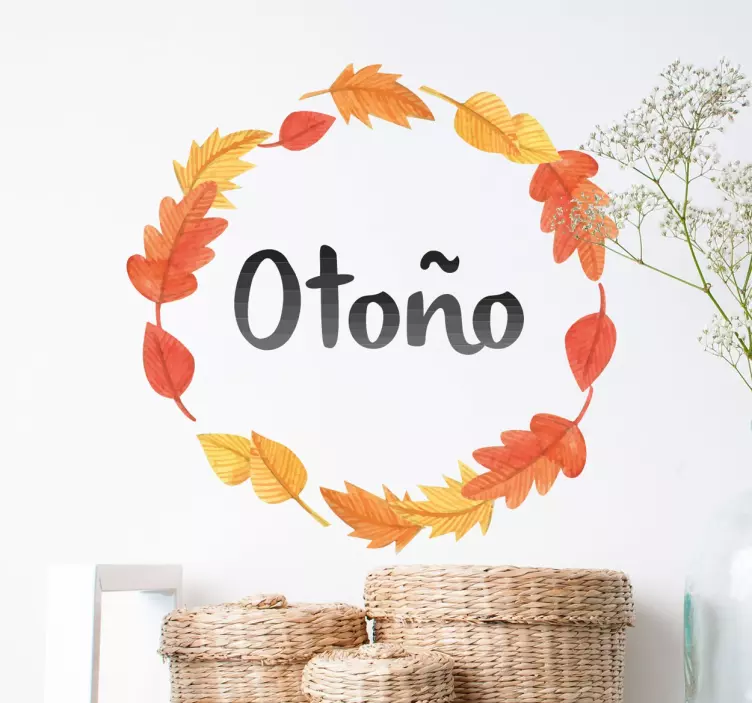 Vinilo decorativo corona otoño - TenVinilo